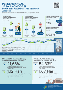 Juli 2022 TPK Hotel Bintang Selama Juli 2022 Mencapai 54,33 Persen Dan Jumlah Tamu Menginap Sebanyak 35.928 Orang