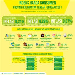 Februari 2021, Provinsi Kalimantan Tengah Mengalami Inflasi 0,21%