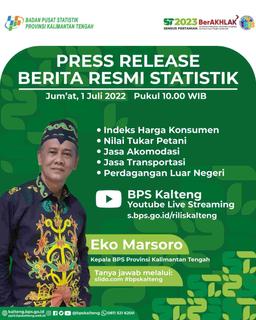 Press Release Berita Resmi Statistik Kalimantan Tengah 1 Juli 2022