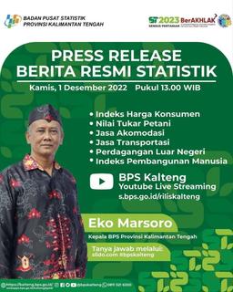 Press Release Berita Resmi Statistik Kalimantan Tengah 30 November 2022