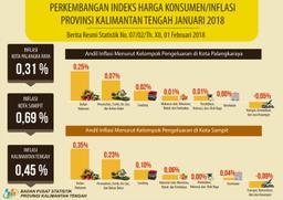 Inflation Of Kalimantan Tengah Province January 2018 Was 0,45 Percent