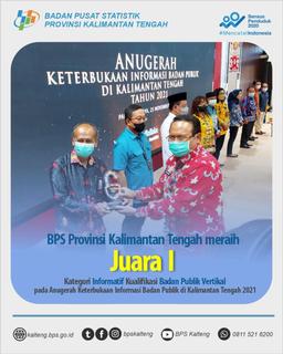 BPS Provinsi Kalimantan Tengah Raih Juara 1 Kategori Informatif