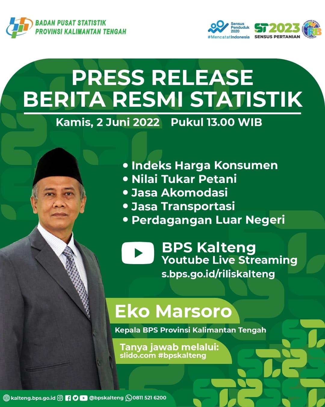 Press Release Berita Resmi Statistik Kalimantan Tengah 2 Juni 2022