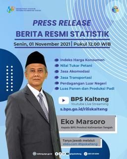 Pengumuman: Press Release Berita Resmi Statistik Kalimantan Tengah 1 November 2021