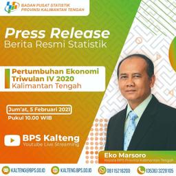 Pengumuman: Rilis Pertumbuhan Ekonomi Triwulan IV 2020 Kalimantan Tengah - 5 Februari 2021 