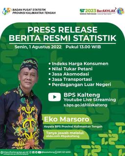 Press Release Berita Resmi Statistik Kalimantan Tengah 1 Agustus 2022