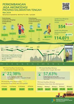 TPK Hotel Berbintang Selama Mei 2024 Sebesar 57,63 Persen Dengan Jumlah Tamu Menginap Sebanyak 44.677 Orang