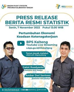 Press Release Berita Resmi Statistik Kalimantan Tengah 7 November 2022