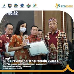 BPS Prov. Kalimantan Tengah Kembali Raih Juara 1 Penghargaan Tertinggi Keterbukaan Informasi Publik