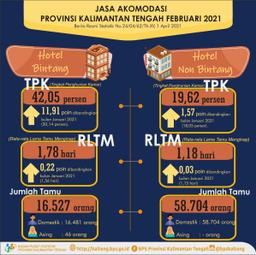 Februari 2021, TPK Hotel Bintang Mencapai 42,05 Persen Dan Jumlah Tamu Menginap Sebanyak 16,53 Ribu Orang.