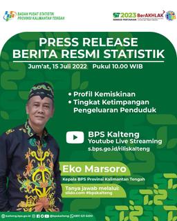 Press Release Berita Resmi Statistik Kalimantan Tengah 15 Juli 2022