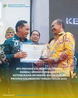 BPS Provinsi Kalimantan Tengah Kembali Raih Peringkat 1 Penghargaan